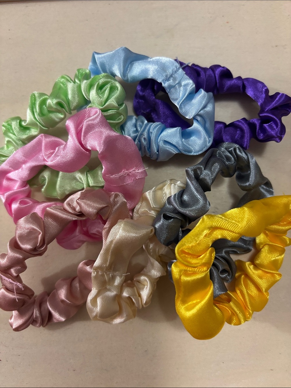 Satin Kids Hair Scrunchie Set – Multi-Color $7/8